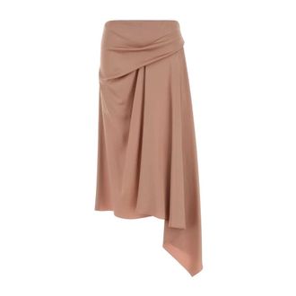 Stella McCartney Satin Midi Skirt - female - Stella McCartney - Midi Skirts - Pink - XS - Skirts