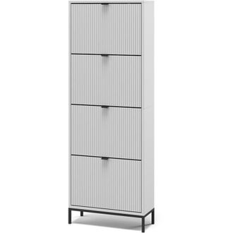 Vicco Zapatera Abatible Eliza, Blanco, 60 X 168 Cm Con 4 Cajones Plegables, Vicco