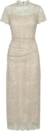 Rotate Abito midi con dettagli in pizzo - Toni neutri