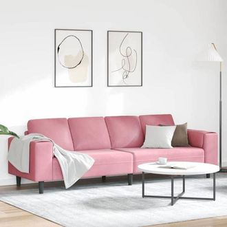 vidaXL Set di divani Rosa Velluto vidaXL
