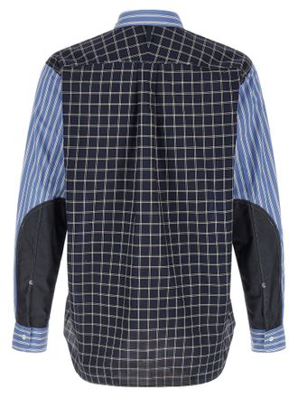 Junya Watanabe Patchwork Cotton Poplin Shirt - Blue
