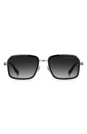 Marc Jacobs 54mm Gradient Square Sunglasses in Gold Black/Dark Grey Sf at Nordstrom