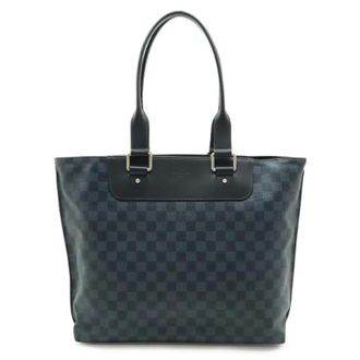 Louis Vuitton Pre-owned Tote Bags, male, Blue, Size: ONE SIZE Pre-owned Cabas Voyage Damier Cobalt 2way Tote Bag