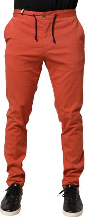 Domenico Tagliente Orange Skinny Fit Men Chino Trouser Mens Pants