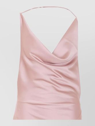 Andamane open back satin maxi dress slit