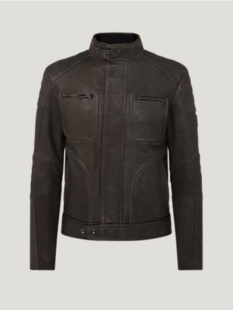 Belstaff Belstaff Chaqueta Weybridge para hombre Cuero Lander Verde Surplus oscuro 46