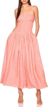 Susana Monaco Smocked Waist Strapless Maxi Dress in Extra at Nordstrom, Size X-Small