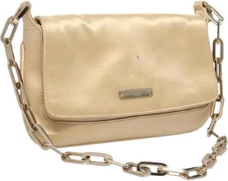 Gucci Pre-owned Shoulder Bags, female, Beige, Size: ONE SIZE Pre-owned Satin Shoulder Bag