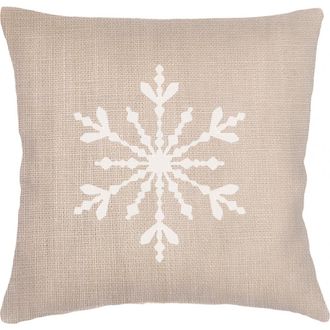 Anaya with Love Winter Snowflake Linen Pillow Cover Only in Beige at Nordstrom, Size 2Ft 0In X 2Ft 0In