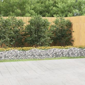 Berkfield Home Arched Gabion Raised Bed 600x100x50 cm Galvanised Iron in Silver | Size: 600 x 100 x 50 cm