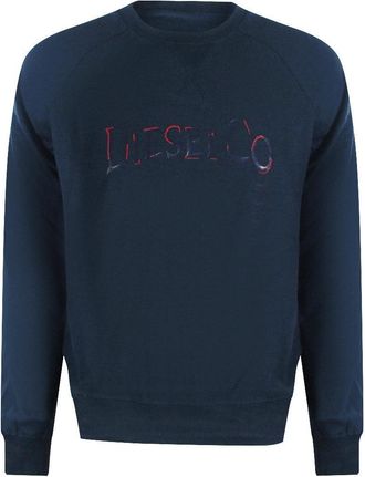 Diesel Heren Total Eclipse Distressed Logo Raglan Sweatshirt (Blauw)