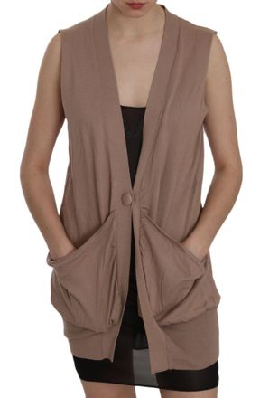 Pink Memories pink MEMORIES 100% Cotton Sleeveless Cardigan Top Womens Vest