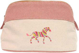 Herm&egrave;s Ivory Red Color Yellow Cotton Pouch (Pre-Owned)