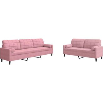 vidaXL Vidaxl - Juego De Sof&aacute;s Con Cojines 2 Piezas Terciopelo Rosa