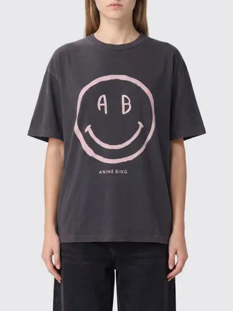 Anine Bing T-shirt in cotone con stampa grafica e logo a contrasto
