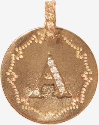 Pascale Monvoisin Anh&auml;nger aus Gelbgold und Diamanten Alphabet - A