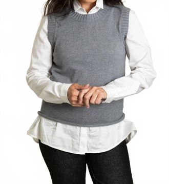 Hannes Roether Knit Sweater Vest In Metro Gray
