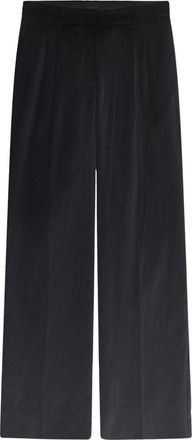 The Garment Stijlvolle Plooi Broek - Dames - Wijde Broeken - Zwart - XS - Leer - Broeken