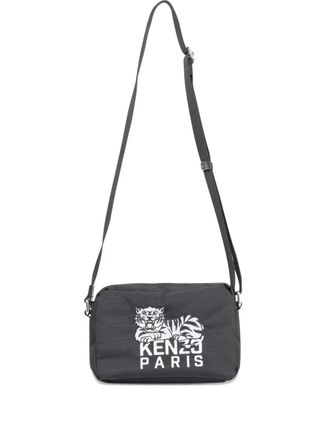 Kenzo tiger-embroidered messenger bag - men - Polyester - One Size - Black