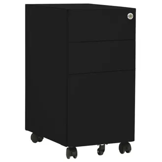 vidaXL Armario Archivador M&oacute;vil Acero Negro 30x45x59 Cm Vidaxl