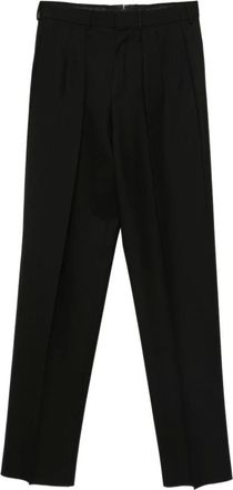 Tom Ford Broeken, Heren, Zwart, L, Wol, Broken Twill Double Pleat Pant