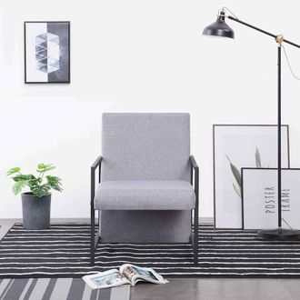 vidaXL Sill&oacute;n De Tela Gris Claro Vidaxl