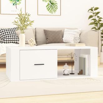 vidaXL Vidaxl Tavolino Da Salotto Bianco 100x50,5x35 Cm In Legno Multistrato