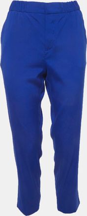 Roberto Cavalli Blue Silk Slim Fit Trousers
