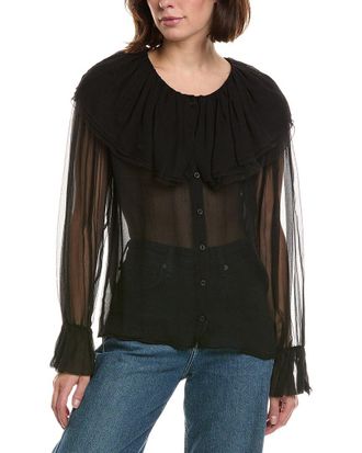 Frame Denim Frame The Tiered Statement Silk Blouse