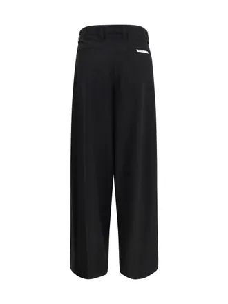 GCDS Womens Wide-Leg Tailored Pants Black-Black Viscose; Polyester Black/black Trousers
