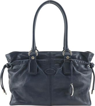 Tod's Navy Leather Tote Bag (Pre-Owned)