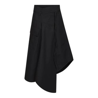 Bottega Veneta Cotton Midi Asymmetric Skirt - female - Bottega Veneta - Midi Skirts - Black - 2XS - Skirts
