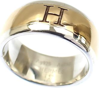 Herm&egrave;s Yellow Gold (18K) Silver 925 Band Ring (Pre-Owned)