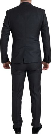 Dolce & Gabbana Mens Black 3 Piece Single Breasted Martini Suit Virgin Wool