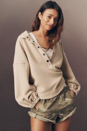 Pilcro Soft Wash Henley Top by Pilcro