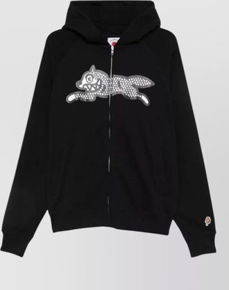 Icecream cotton rhinestone-embellished hooded jacket