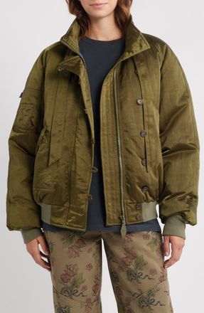 Damson Madder Joanie Bomber Jacket in Olive at Nordstrom, Size 12 Us