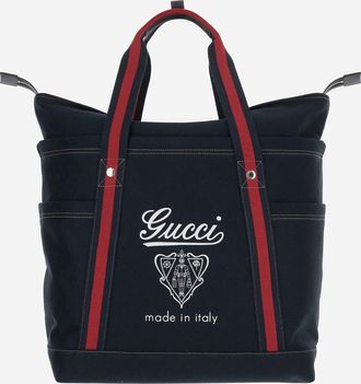 Gucci bedrukte stoffen tas middelgroot met webdetail