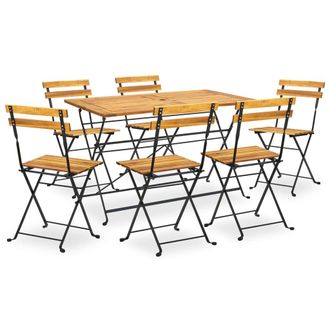 vidaXL Vidaxl - Comedor De Jard&iacute;n Plegable 7 Piezas De Madera Maciza De Acacia