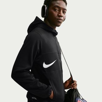 Nike Mens Premier Soccer Full-Zip Knit Hoodie in Black | IM4154-010