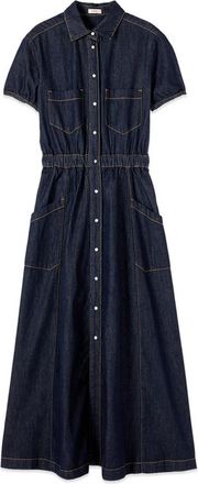 Oltre Denim Shirtdress - Dames - Shirt Kleedjes - Blauw - M - Denim - Kleedjes