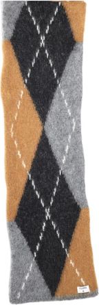 Filippa K Grey Soft Argyle Pattern Alpaca-Blend Scarf