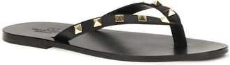Valentino Garavani Mens Rockstud Thong Sandals Nero Calf Leather Bos Taurus