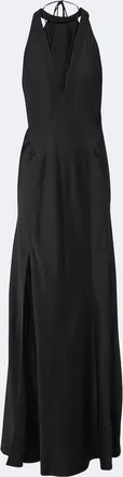 Victoria Beckham Paneled cr&ecirc;pe satin gown