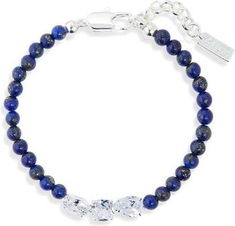 &Eacute;liou Maren Lapis Lazuli Beaded Bracelet in Blue at Nordstrom, Size Small