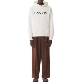 Lanvin Embroidered Cotton Hoodie in Cloth at Nordstrom, Size Xx-Large
