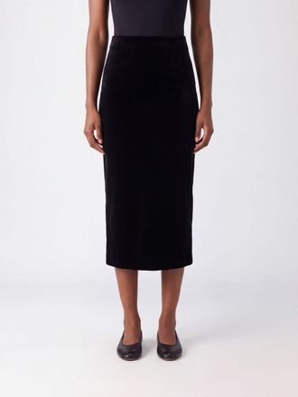 Alberta Ferretti Gonna midi a tubino in velluto a vita alta con spacco posteriore