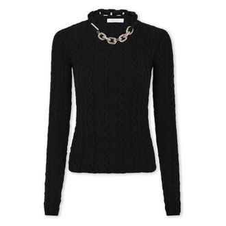 Paco Rabanne Truien & Vesten, Dames, Zwart, M, Wol, Trui van wol