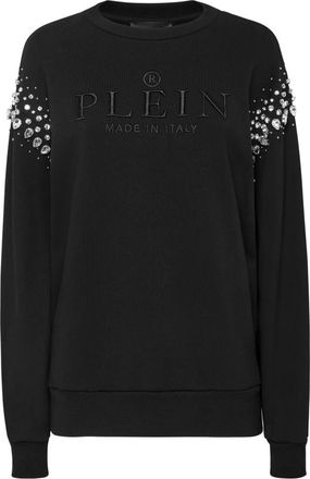 Philipp Plein Hoodies & sweatvesten, Dames, Zwart, S, Katoen, Iconic Plein Sweatshirt