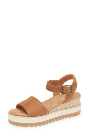 Toms Diana Platform Wedge Sandal in Tan at Nordstrom, Size 9.5